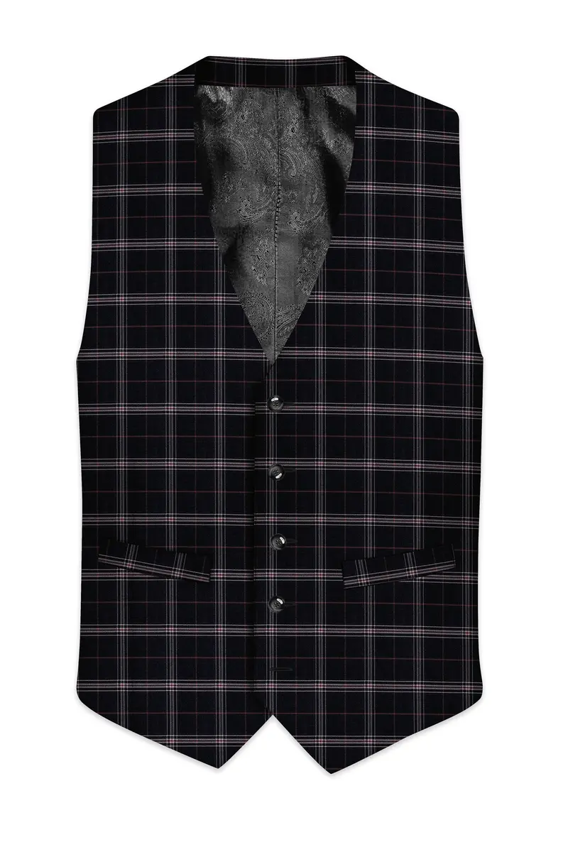 Mind Shaft Black Plaid Woolrich Waistcoat 2