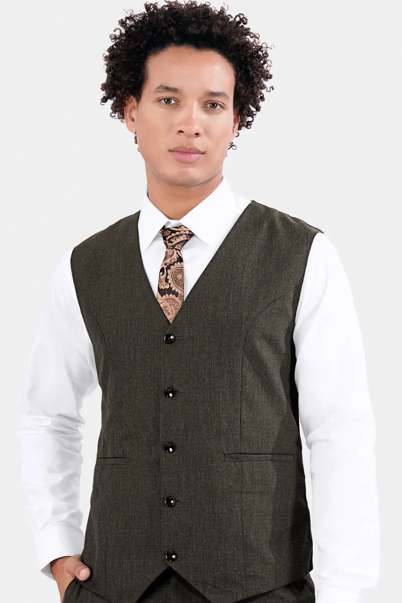 Mine Brown Wool Rich Waistcoat 2