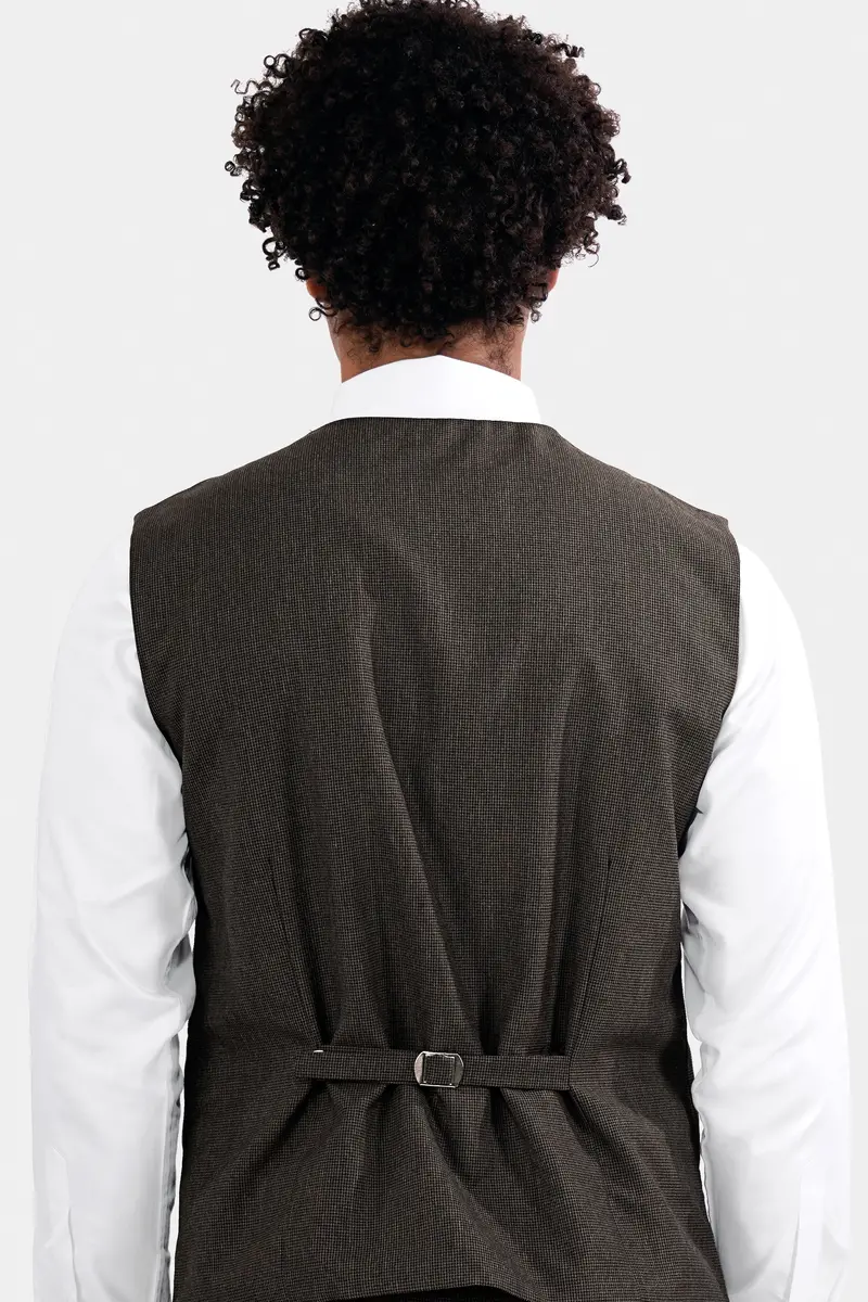Mine Brown Wool Rich Waistcoat 4