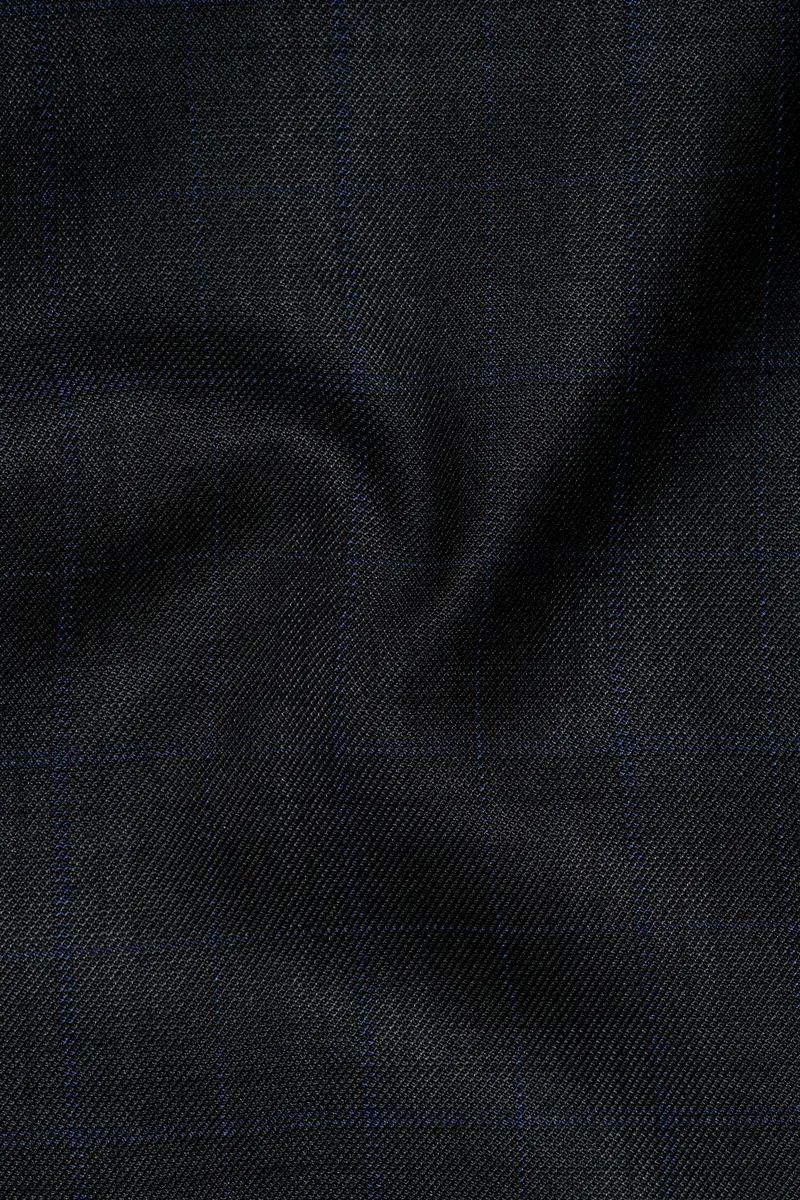 Mine Shaft Black Plaid Cross Placket Bandhgala Wool Rich Blazer 3