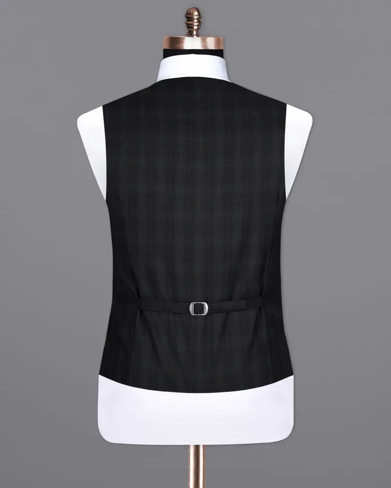 Mine Shaft Black Plaid Wool Rich Waistcoat 6