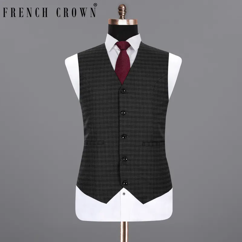 Mine Shaft Black  Wool Rich Waistcoat 1