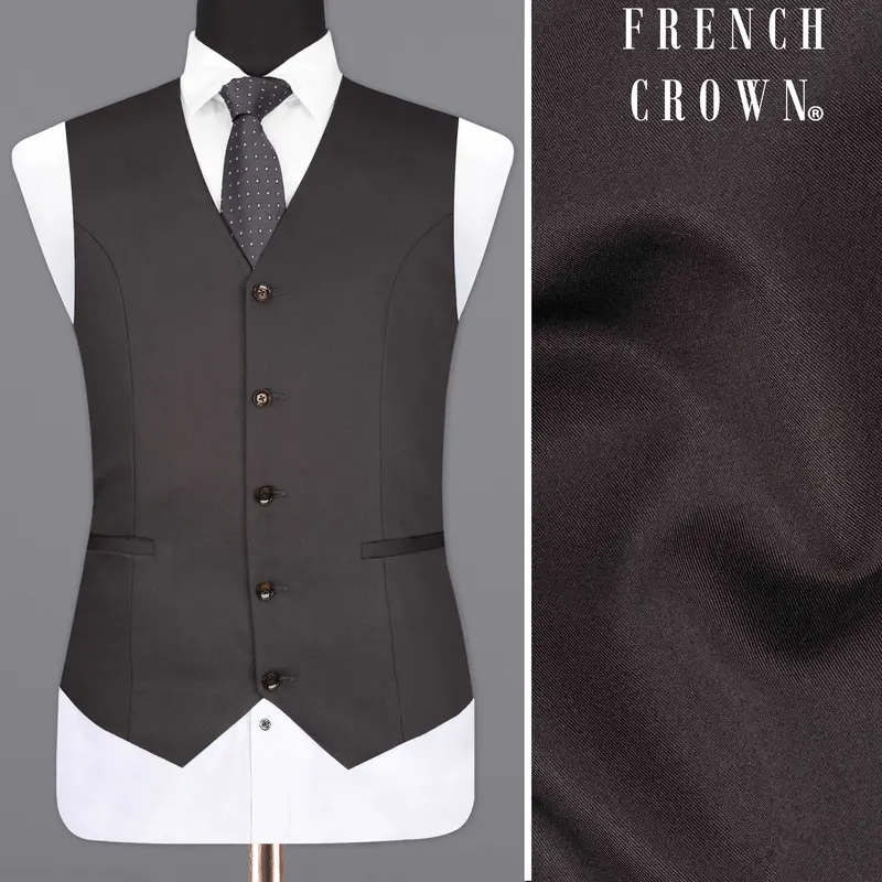 Mine Shaft Brown Textured Waistcoat 1
