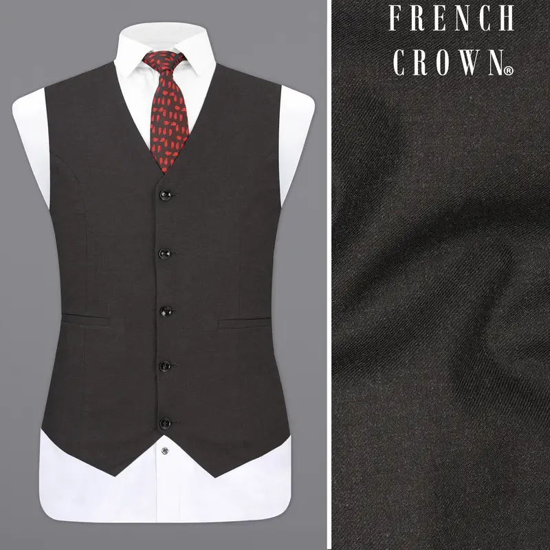 Mine Shaft Gray Wool Rich Designer Waistcoat 1