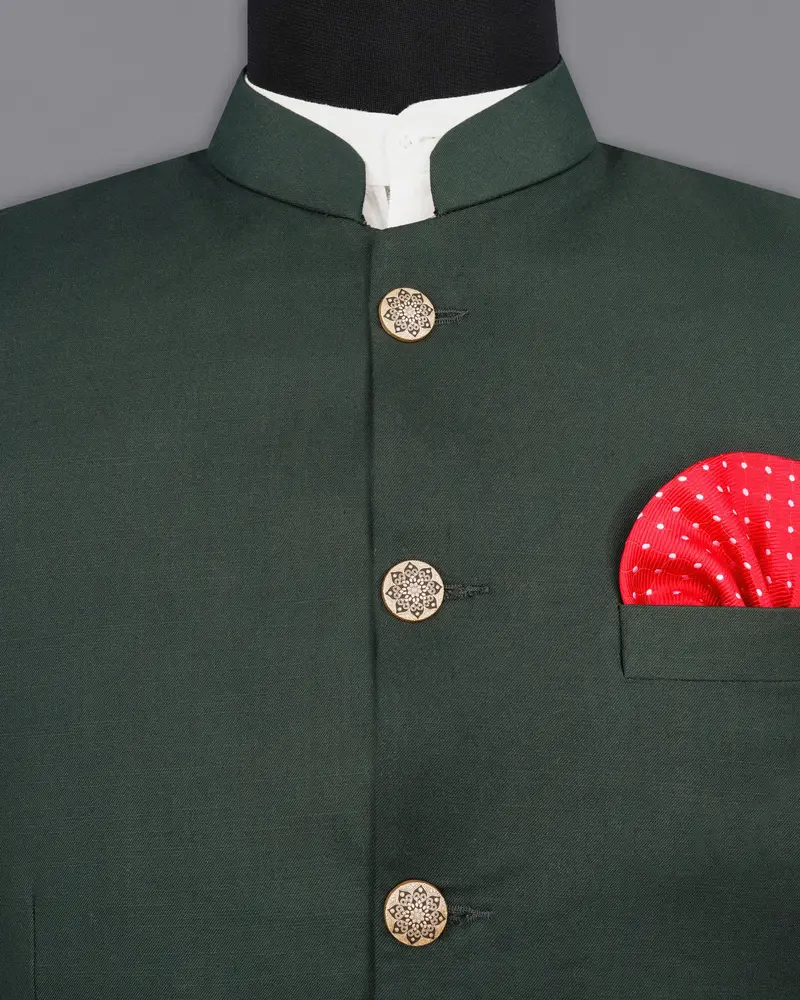 Mine Shaft Green Bandhgala Blazer 4