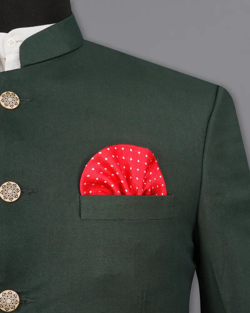 Mine Shaft Green Bandhgala Blazer 6