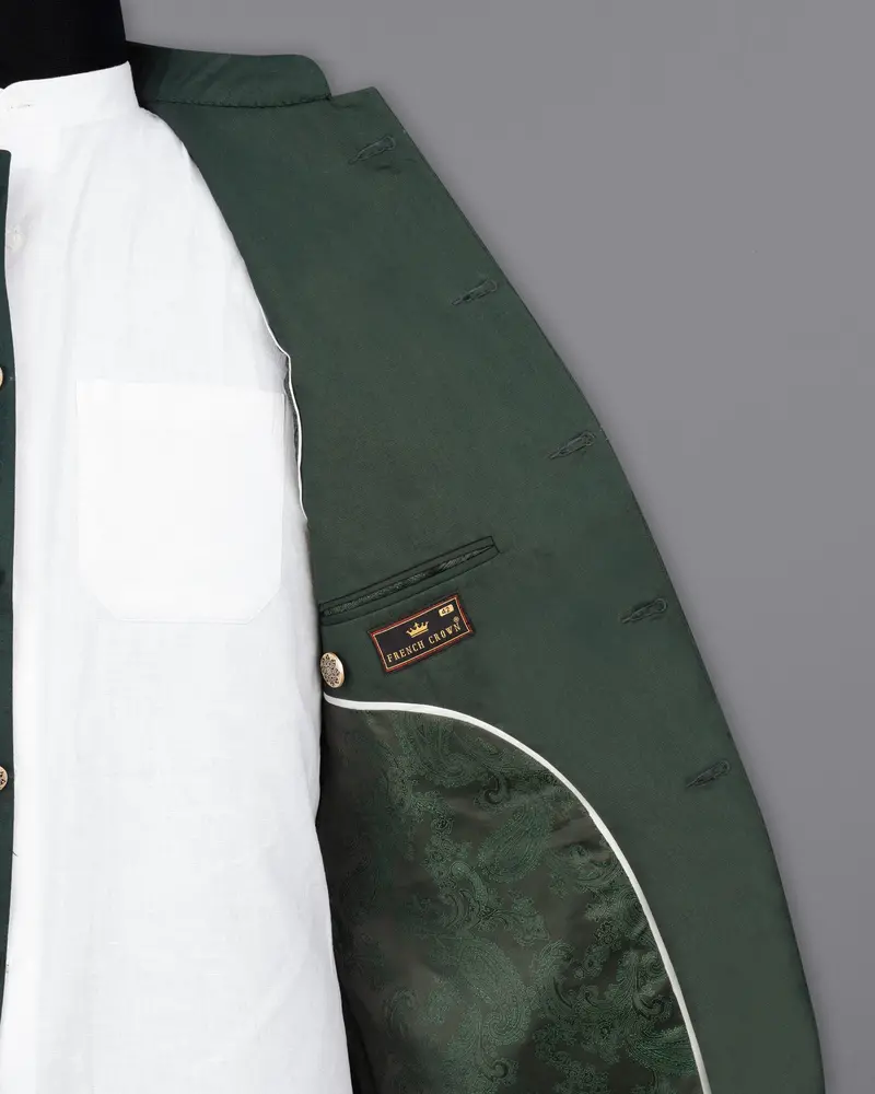 Mine Shaft Green Bandhgala Blazer 7