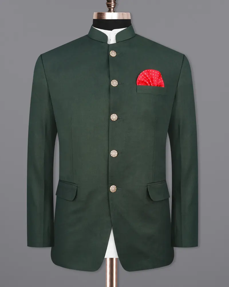 Mine Shaft Green Bandhgala Blazer 8