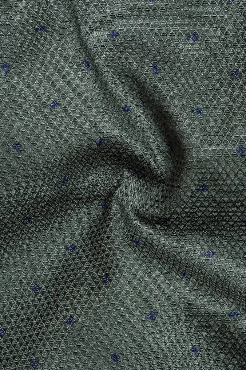 Mineral Green Dobby Textured Premium Giza Cotton Shirt 2