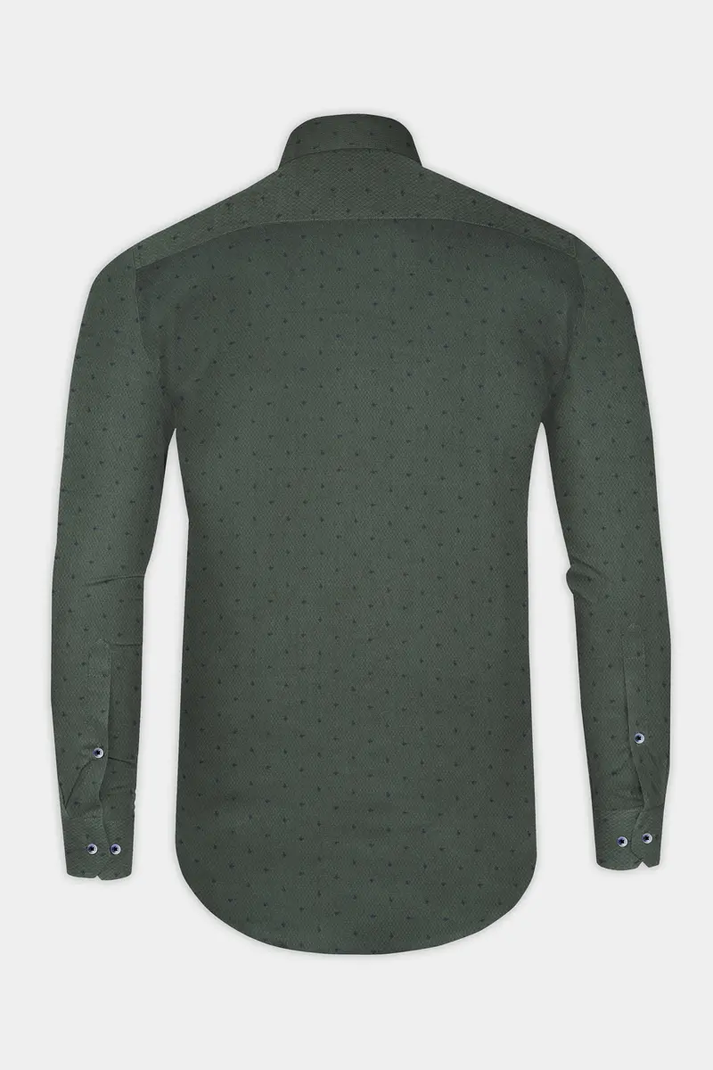 Mineral Green Dobby Textured Premium Giza Cotton Shirt 4