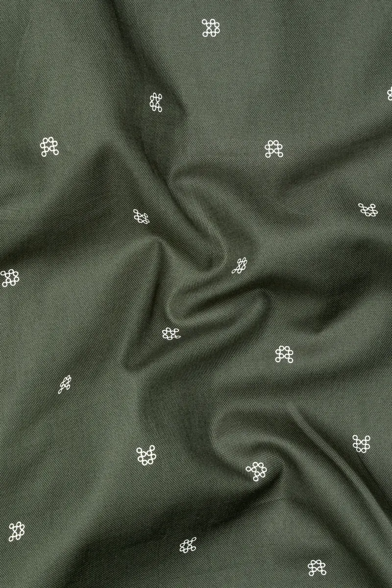 Mineral Green Printed Royal Oxford Shirt 2