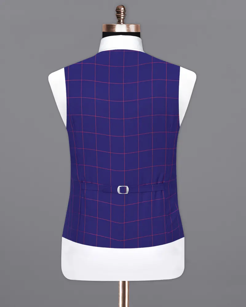 Minsk Blue Plaid Waistcoat 6
