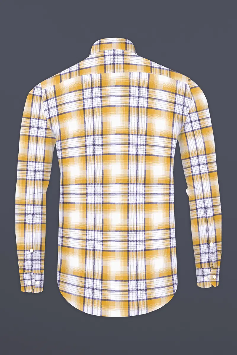 Minsk Brown Twill Plaid Premium Cotton Shirt 5