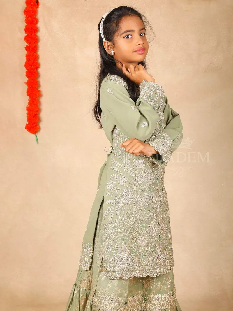 Mint Green Paisley Embroidered Lehenga 3