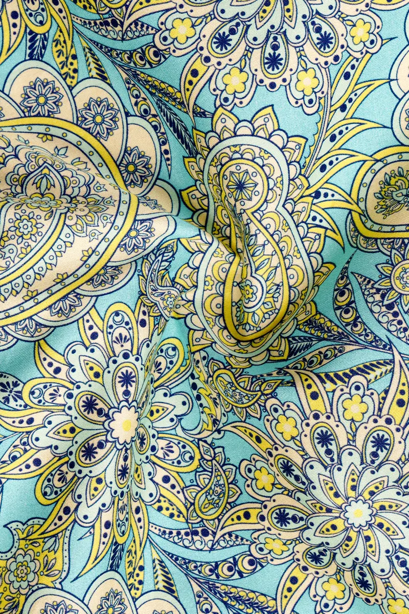 Mint Green With Tealish Blue Multicolor Printed Super Soft Premium Cotton Shirt 2