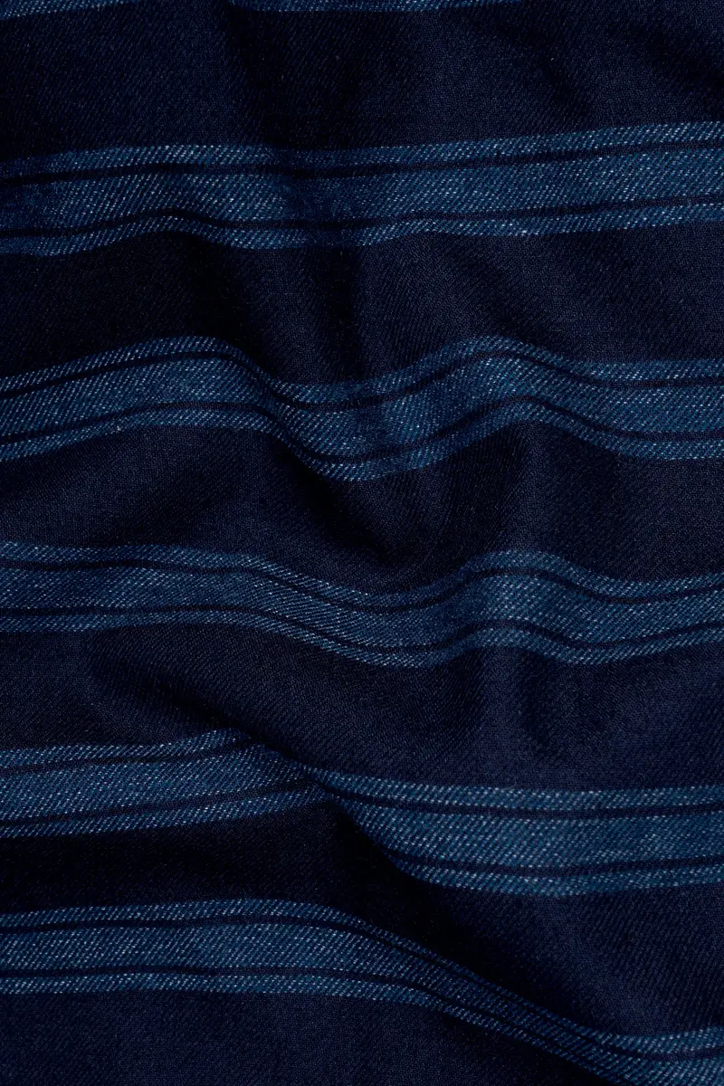 Mirage And Rhino Blue Striped Indigo Denim Shirt 2