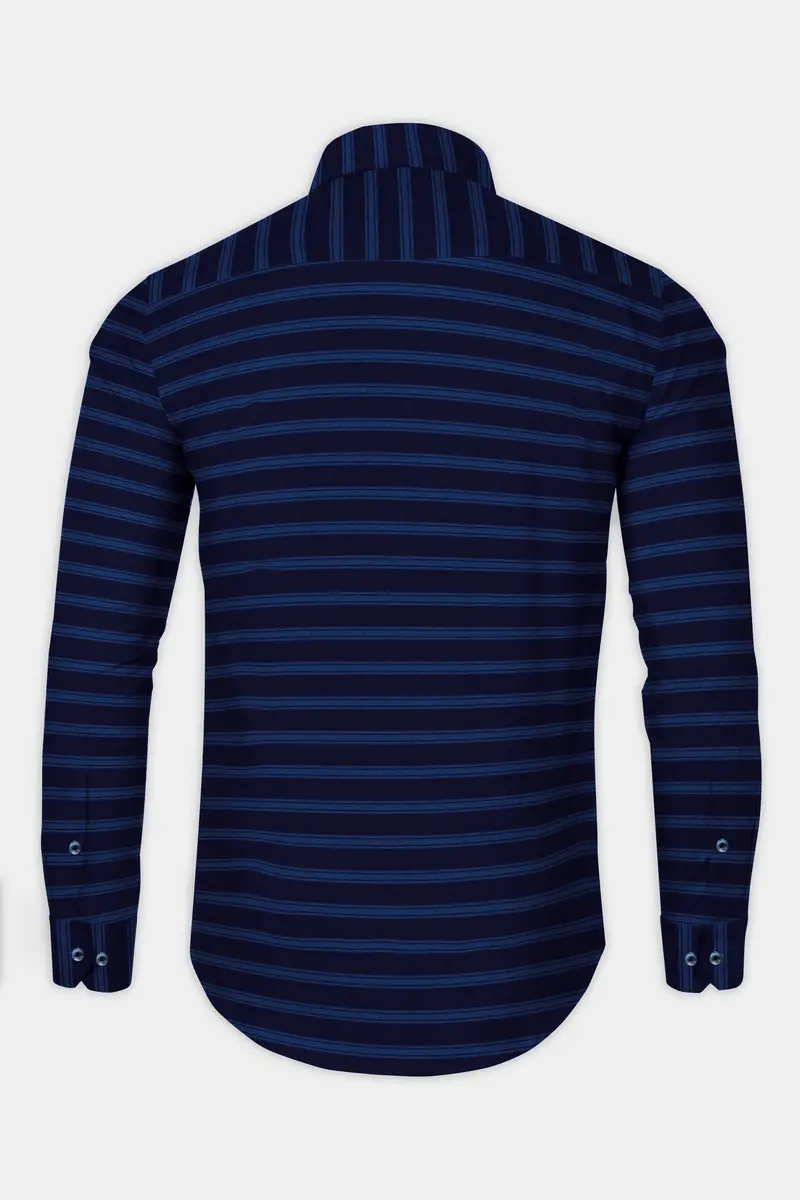 Mirage And Rhino Blue Striped Indigo Denim Shirt 5