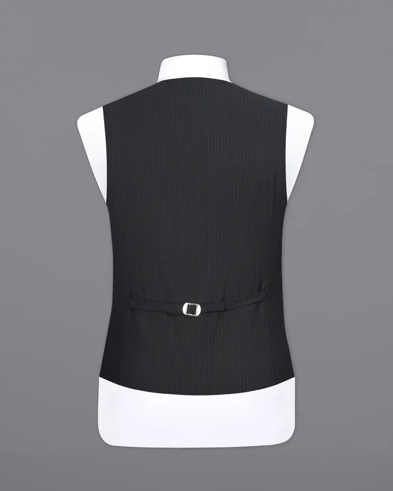 Mirage Black Striped Waistcoat 6