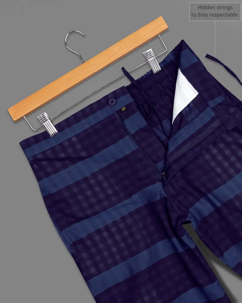 Mirage Blue And Rhino Blue Striped Dobby Shorts 5