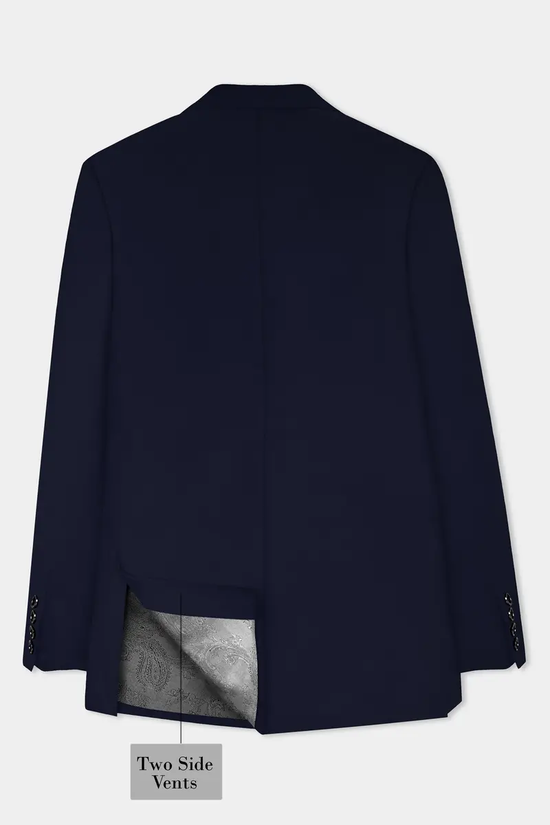 Mirage Blue Diamond Textured Single Breasted Blazer 6