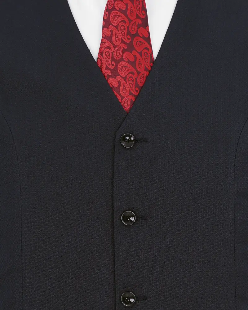 Mirage Blue Diamond Textured Waistcoat 5