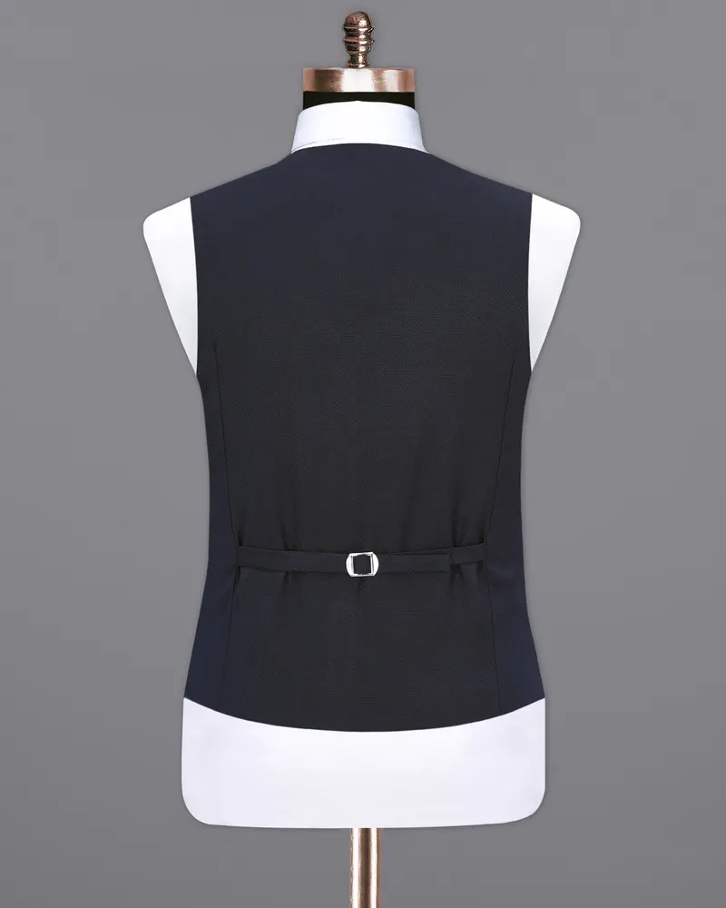 Mirage Blue Diamond Textured Waistcoat 6
