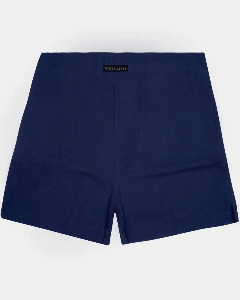 Mirage Blue Dobby Textured Premium Cotton Boxer 1