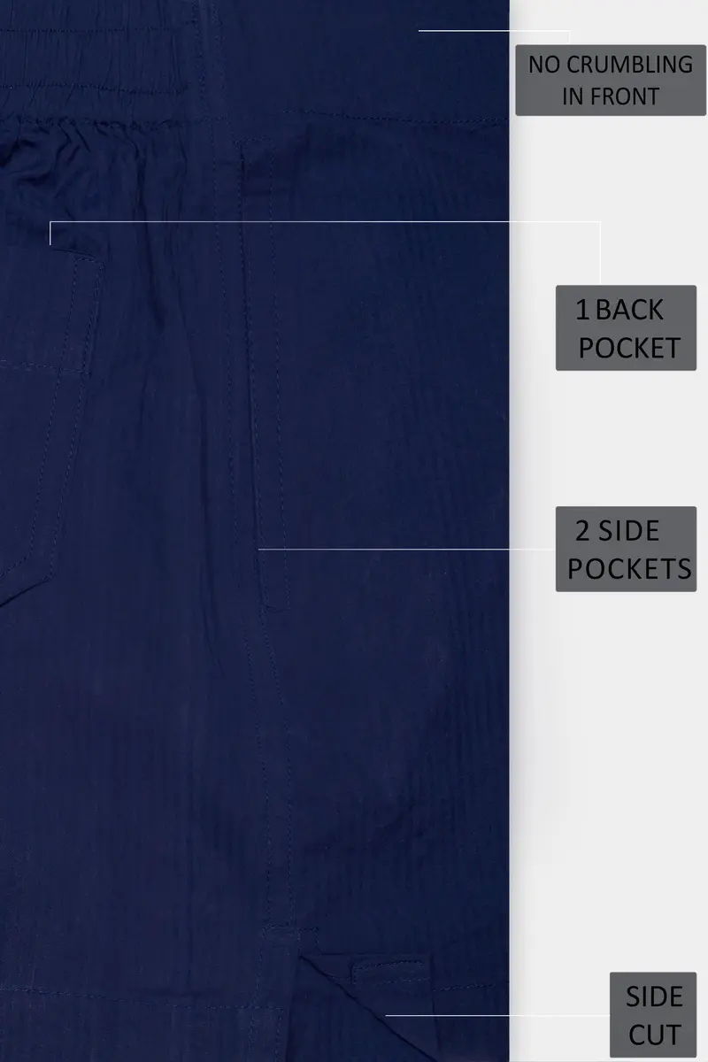 Mirage Blue Dobby Textured Premium Cotton Boxer 5