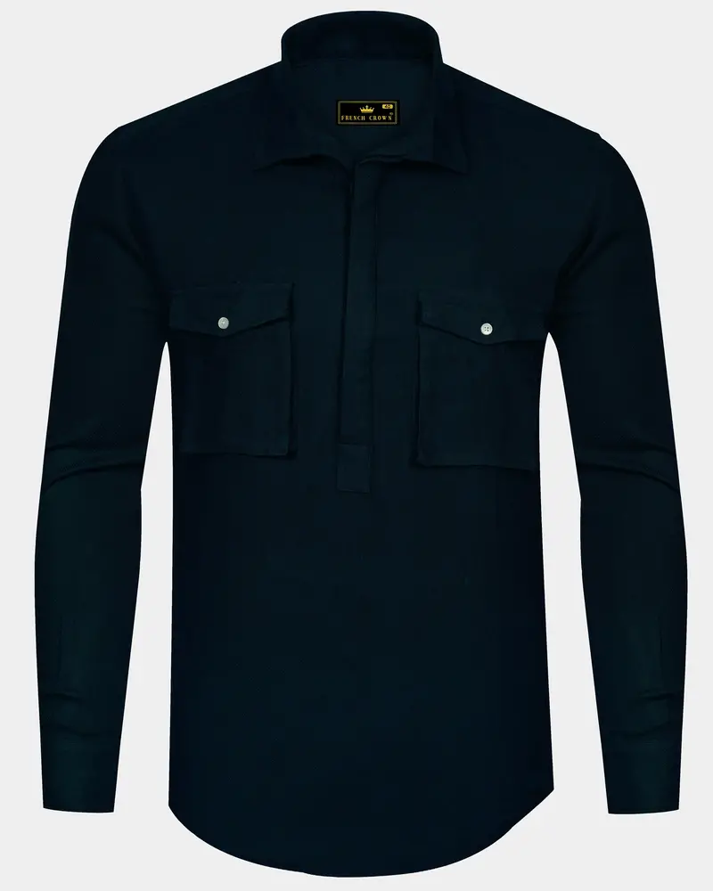 Mirage Blue Flannel Designer Shirt 1