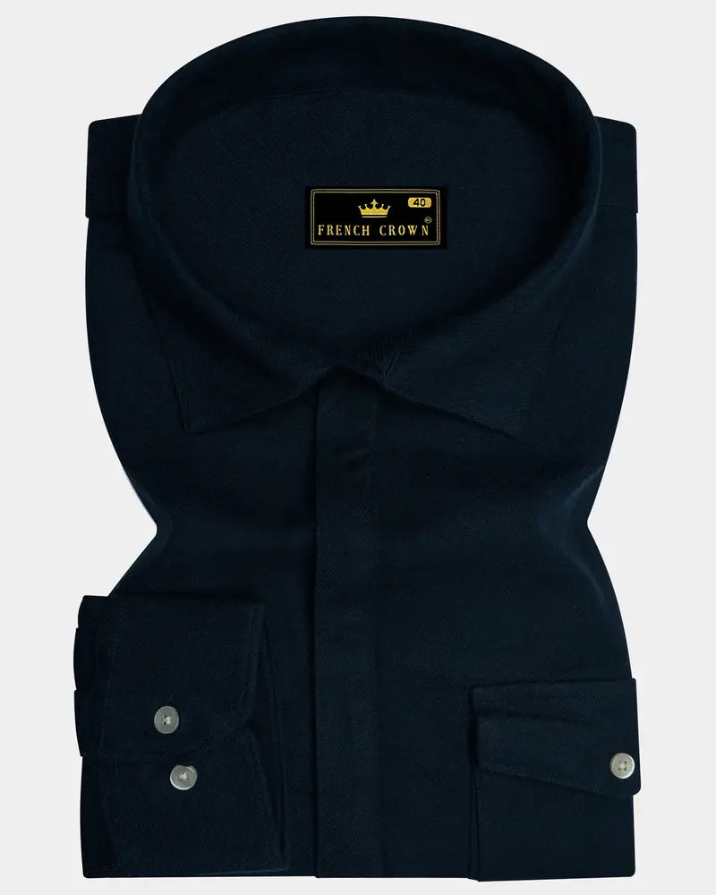 Mirage Blue Flannel Designer Shirt 8