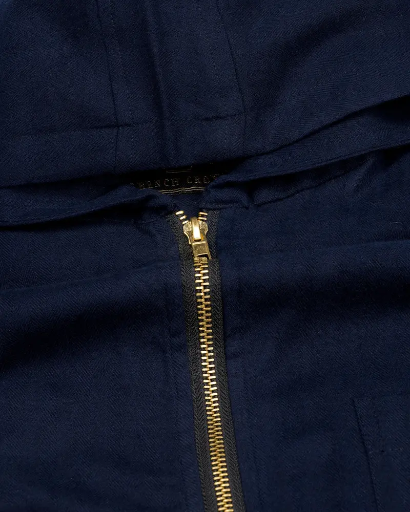 Mirage Blue Flannel Hoodie Shirt With Zipper Closure 4