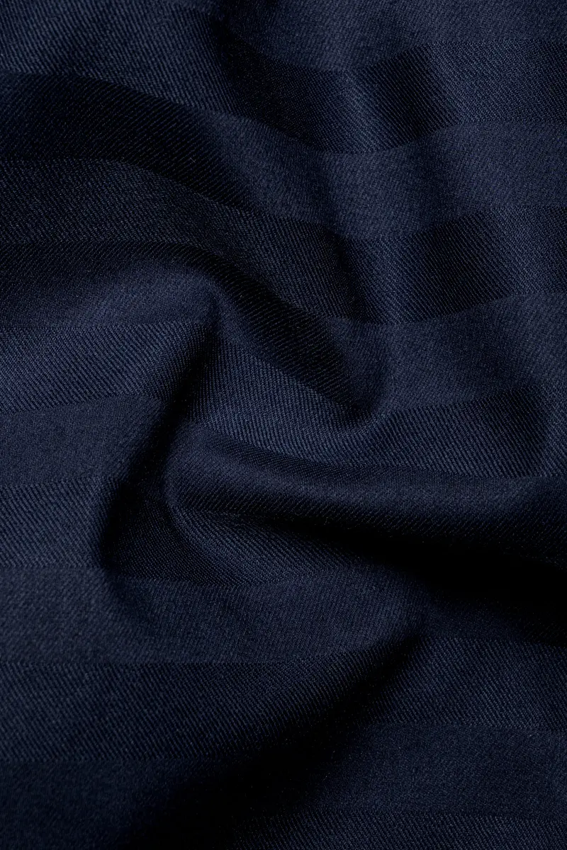 Mirage Blue Horizontal Striped Dobby Textured Premium Giza Cotton Shirt 2