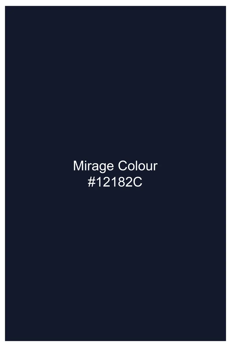 Mirage Blue Horizontal Striped Dobby Textured Premium Giza Cotton Shirt 7