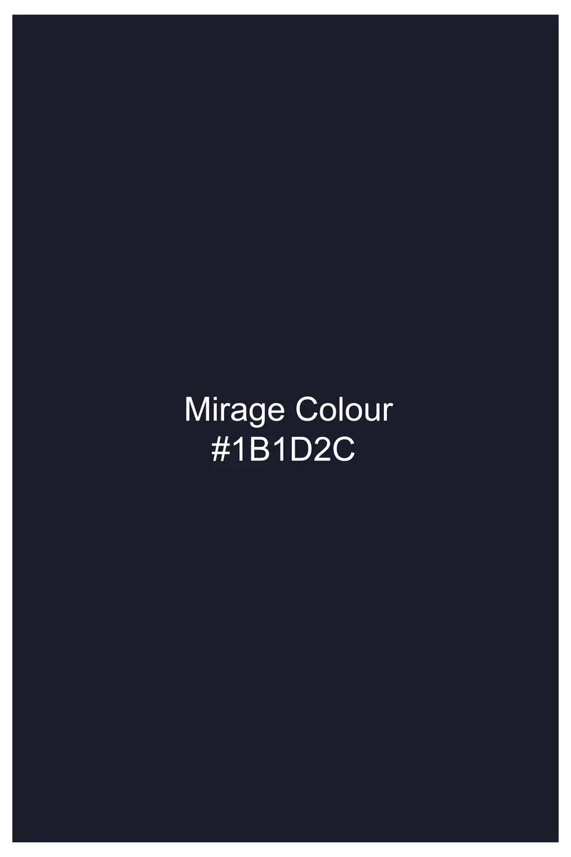 Mirage Blue Plaid Dobby Textured Premium Cotton Shirt 8