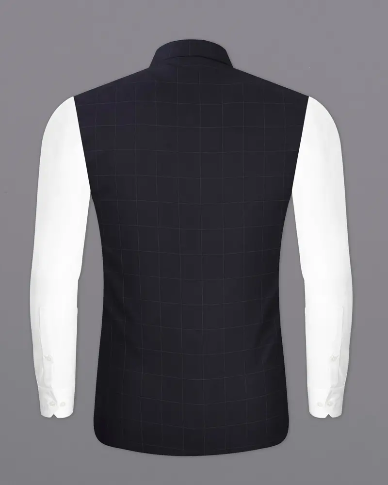 Mirage Blue Plaid Nehru Jacket 6