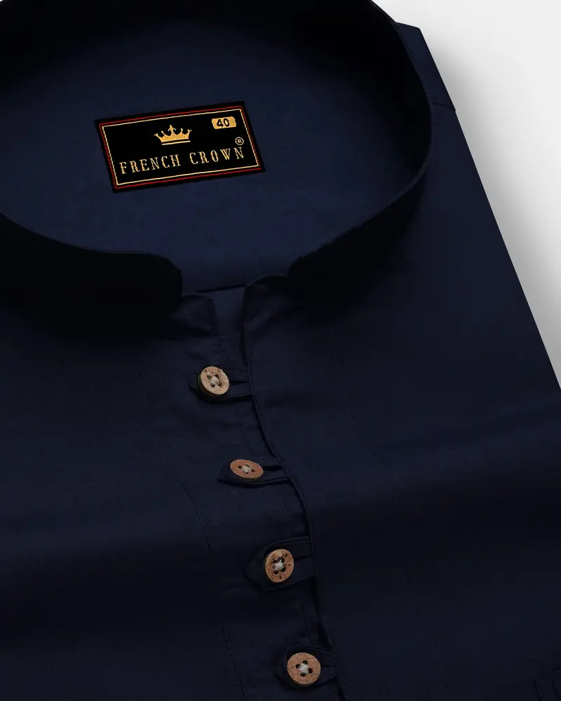 Mirage Blue Premium Cotton Kurta Shirt 1