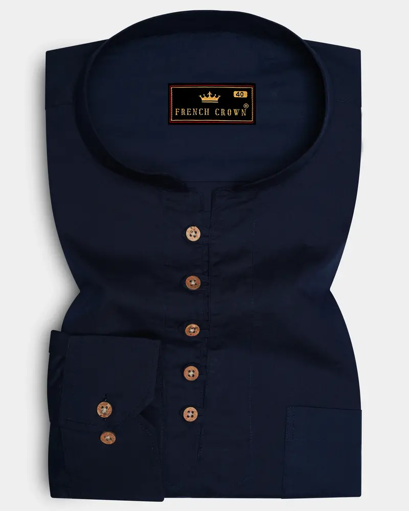 Mirage Blue Premium Cotton Kurta Shirt 6