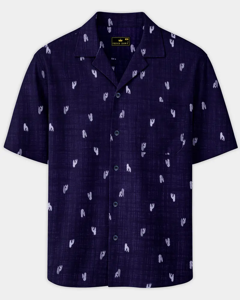 Mirage Blue Printed Lightweight Premium Cotton Oversized Shirt 1