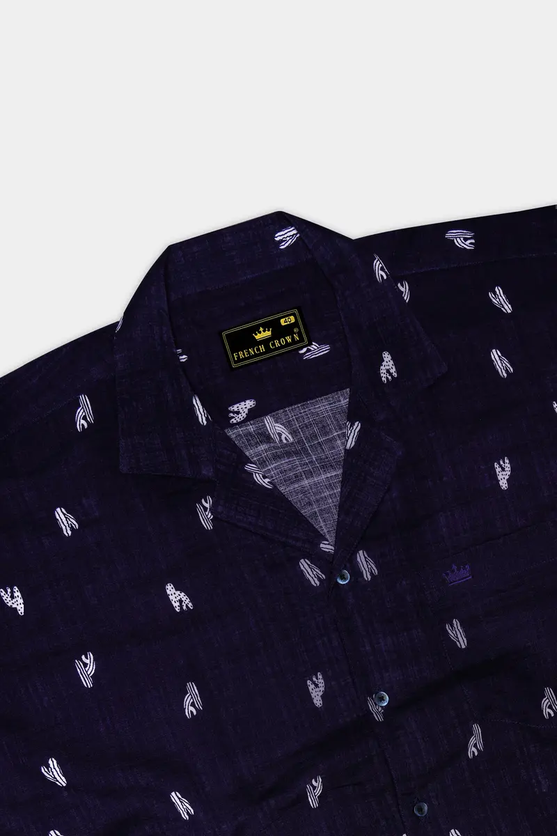 Mirage Blue Printed Lightweight Premium Cotton Oversized Shirt 6