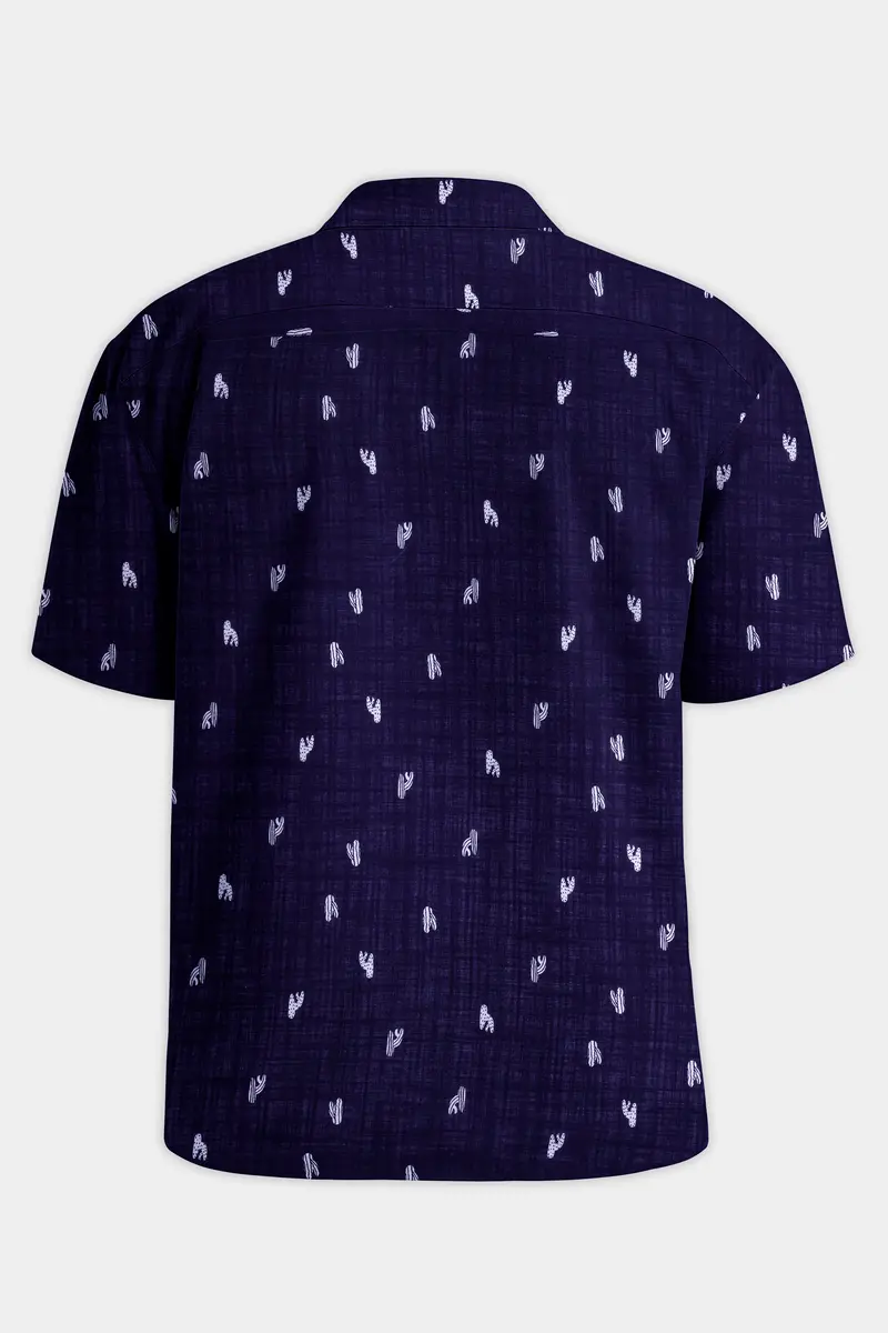 Mirage Blue Printed Lightweight Premium Cotton Oversized Shirt 7