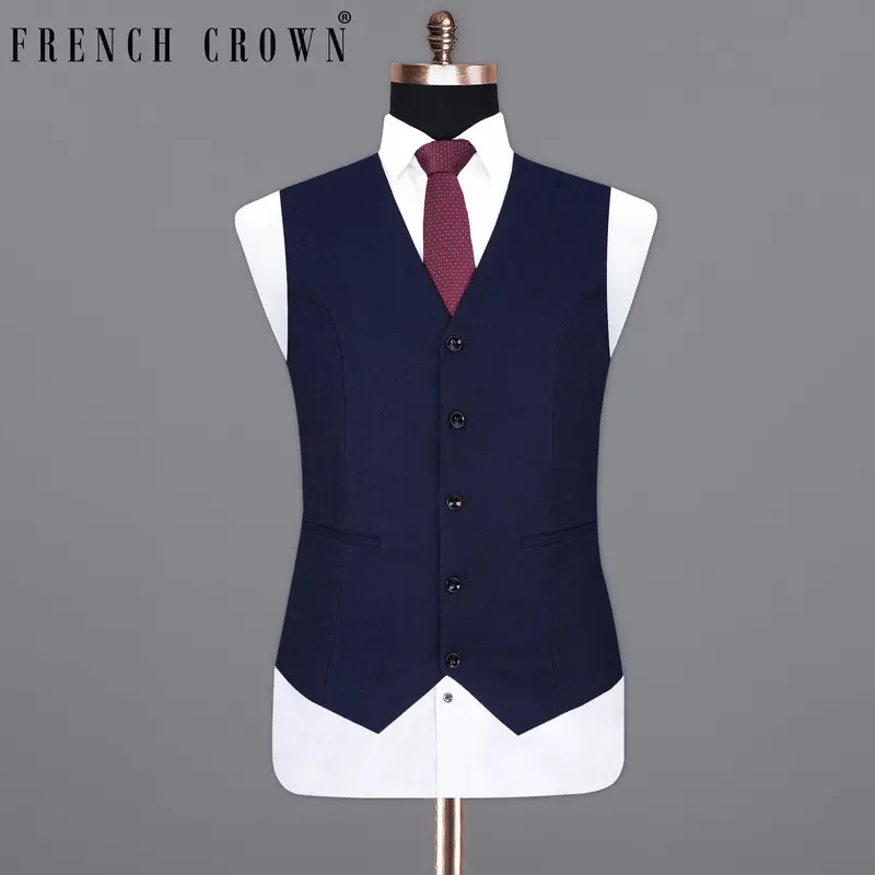 Mirage Blue Pure Wool Waistcoat 1