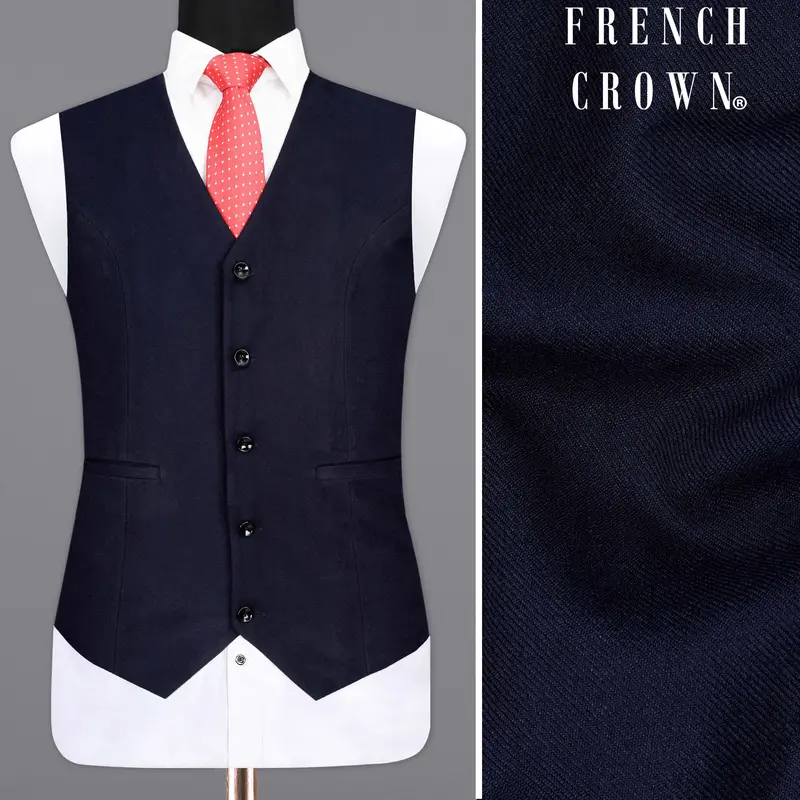 Mirage Blue Pure Wool Waistcoat 1