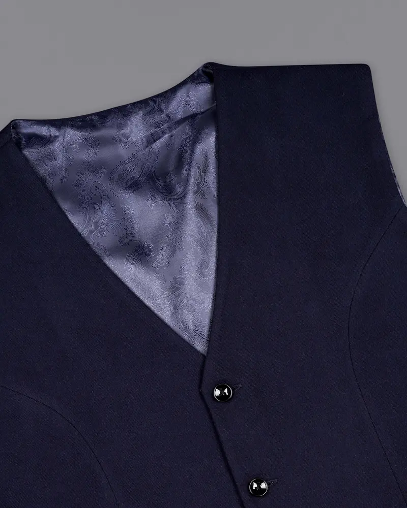Mirage Blue Pure Wool Waistcoat 4