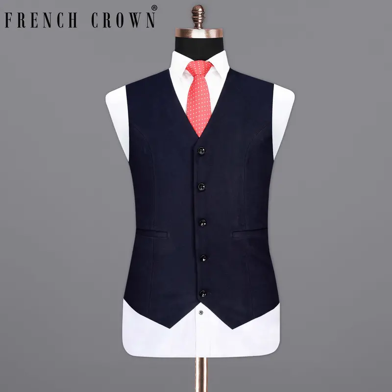 Mirage Blue Pure Wool Waistcoat 7