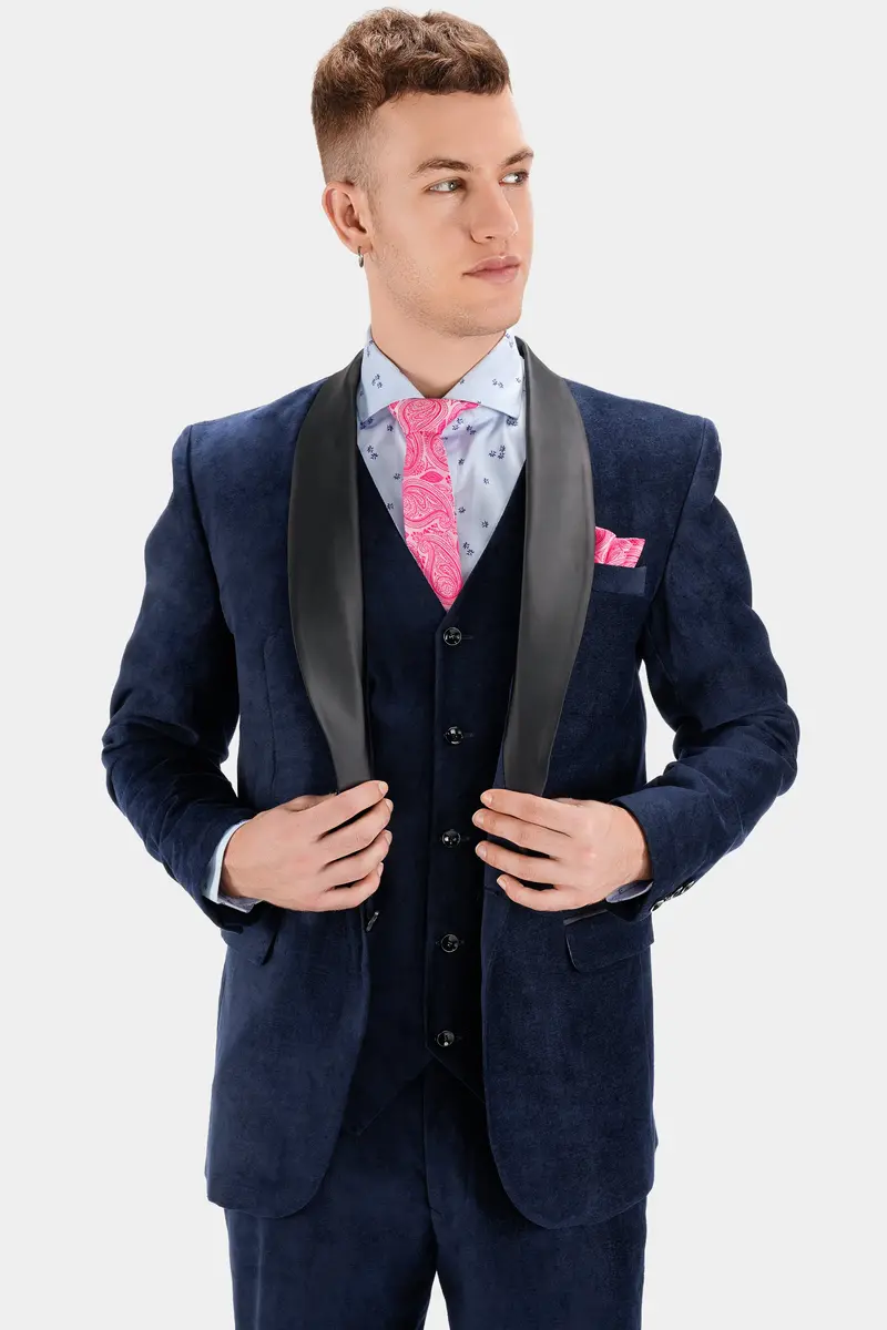Mirage Blue Single Breasted Tuxedo Blazer 2