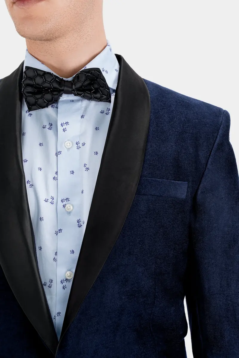 Mirage Blue Single Breasted Tuxedo Blazer 5