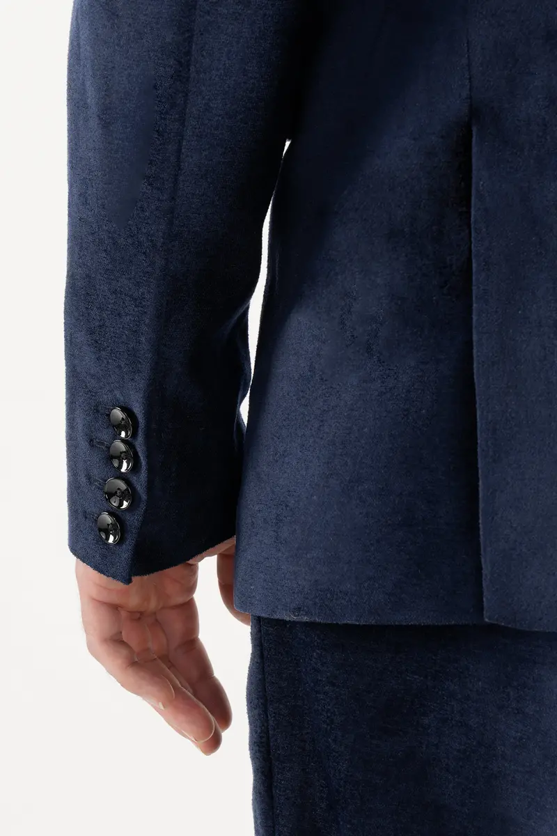 Mirage Blue Single Breasted Tuxedo Blazer 6