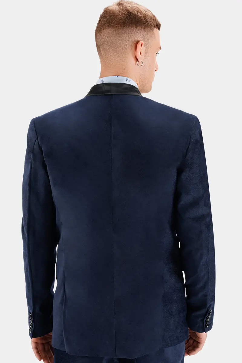 Mirage Blue Single Breasted Tuxedo Blazer 7