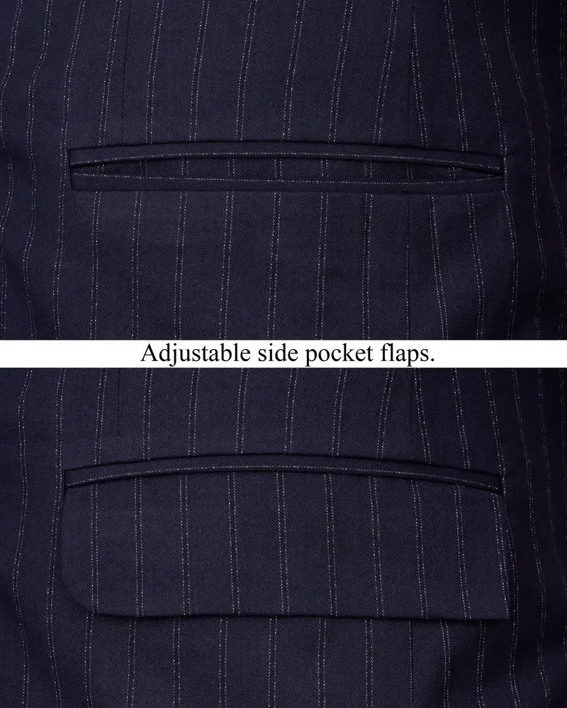 Mirage Blue Striped Blazer 5