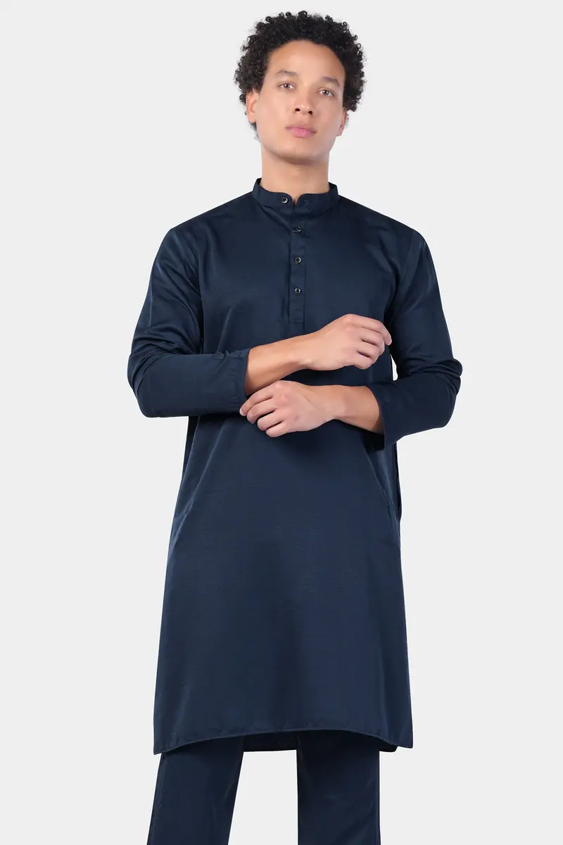 Mirage Blue Subtle Sheen Viscose Kurta 2